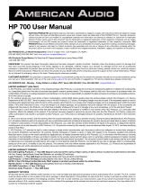 ADJ American Audio HP 700 User manual