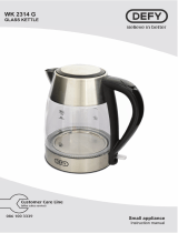 Defy 2400W Glass Kettle Owner's manual
