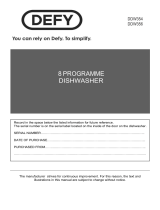 Defy CornerWash™ Dishwasher (DDW 356) Owner's manual
