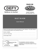 Defy Gemini Gas Hob DHG 126 S Owner's manual
