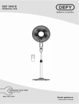 Defy Stand Fan DSF 1645 B Owner's manual