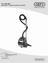 Defy Vacuum Cleaner VC 4320 BN Owner's manual