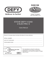 Defy Gas Electric Range Cooker DGS 158 Owner's manual