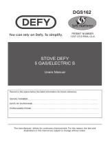 Defy DGS162A Owner's manual