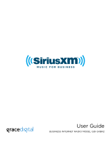 Grace Digital SiriusXM Music for Business Internet Radio User manual