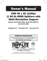 Tripp Lite UHD 4K x 2K (2160p) @ 60 Hz HDMI Splitters Owner's manual