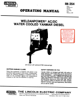 Lincoln Electric Weldanpower AC-225 Operating instructions