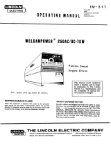 Lincoln Electric Weldanpower 250 Operating instructions