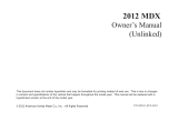 Acura 2012 MDX Owner's manual