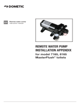 Dometic Remote Water Pump for 7156, 8165 MasterFlush Toilets Operating instructions