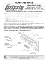 Grizzly G9980 Owner's manual