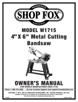 Woodstock 3/4 HP Metal Cutting Bandsaw W1715 Owner's manual