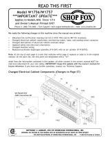 Shop fox W1756 Owner's manual