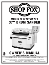 Shop fox 10 HP 37 in. Drum Sander W1772 Owner's manual