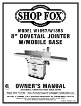 Shop fox 8 in. Dovetail Jointer Owner's manual