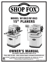 Shop fox 15 in. Planer W1862 Owner's manual
