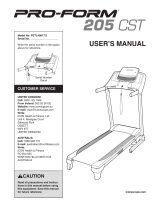 Pro-Form 205 CST User manual