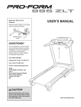 ProForm 995 ZLT PETL71707.2 User manual