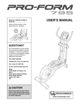 ProForm 795 User manual