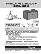 Raypak HD101-HD401 Types H & WH User manual