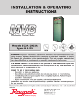Raypak 503A-2003A Types H & WH User manual