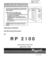 Raypak RP2100 Operating instructions