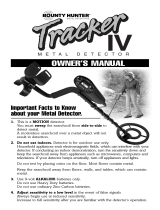 Bounty Hunter Tracker IV Metal Detector Owner's manual