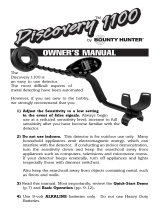 Bounty Hunter Discovery 1100 Metal Detector Owner's manual