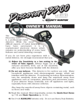 Bounty Hunter Discovery 3300 Metal Detector Owner's manual