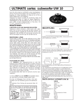 DLS UW10 subwoofer Owner's manual