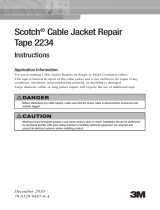 3M Scotch® Cable Jacket Repair Tape 2234, 2 in x 6 ft, Black, 1 roll/carton, 10 rolls/Case Operating instructions