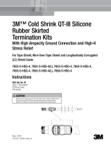 3M Cold Shrink QT-II Outdoor Termination Kit 7654-S-HSG-4, LC, Wire Over Tape Shield, 5-25/28 kV, Insulation OD 0.83-1.53 in, 1/kit Operating instructions