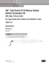 3M Cold Shrink QT-III 3/C Termination Kit 7684-S-8-3-RJS, Tape/Wire/UniShield®, 3.3-35 kV, Insulation OD 0.92-1.18 in, 3/kit Operating instructions
