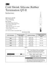 3M Cold Shrink QT-II Outdoor Termination Kit 5641-2/0, JCN Shielding, 15 kV, 0.637-1.12 in (16-28 mm) Cable Insul. O.D., 1/kit Operating instructions