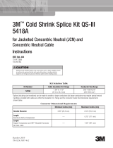 3M Cold Shrink QS-III Splice Kit 5418A, 500-1000 kcmil (240-500 mm2), 1/case Operating instructions