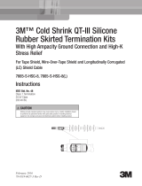 3M Cold Shrink QT-II Outdoor Termination Kit 7665-S-HSG-8, 5-35 kV, Insulation OD 1.05-1.80 in, 1/kit Operating instructions
