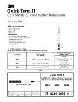 3M Cold Shrink QT-II Outdoor Termination Kit 5601-4/0, CN Shielding, 5-15 kV, 0.637-1.12 in (16-28 mm) Cable Insul. O.D., 1/kit Operating instructions