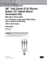 3M Cold Shrink QT-III 3/C Termination Kit 7620-S-2-3-RJS, Tape/Wire/UniShield®, 3.3-8.7 kV, Insulation OD 0.33-0.50 in, 3/kit Operating instructions