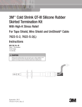 3M Cold Shrink QT-III 3/C Termination Kit 7622-S-2-3-RJS, Tape/Wire/UniShield®, 3.3-15 kV, Insulation OD 0.70-0.92 in, 3/kit Operating instructions