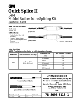 3M QS-II Molded Rubber Splice 5461, 1-1/0 AWG, CN and JCN Cable, 35 kV, Insul. O.D. Range 1.00-1.15 in (25,4-29,2 mm), 1/case Operating instructions