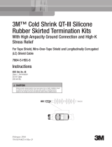 3M Cold Shrink QT-II Outdoor Termination Kit 7664-S-HSG-8, 5-35 kV, Insulation OD 0.83-1.53 in, 1/kit Operating instructions