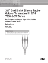3M Cold Shrink QT-III 3/C Termination Kit 7695-S-4-3W, Tape/Wire/UniShield®, 5-25/28 kV, Insulation OD 1.18-1.52 in, 3/kit Operating instructions