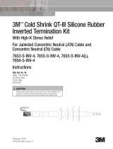 3M Cold Shrink QT-III Termination Kit 7655-S-INV-4, CN, JCN Cable, 5-35 kV, Insulation OD 1.05-1.80 in, 1/kit Operating instructions