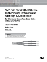 3M Cold Shrink QT-III 3/C Termination Kit 7693-T-150-3W, Tape/Wire/UniShield®, 5-25/28 kV, Insulation OD 0.70-0.92 in, 3/kit Operating instructions