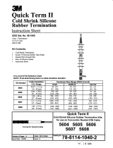 3M Cold Shrink QT-II Outdoor Termination Kit 5607, CN Shielding, 15-35 kV, 1.31-2.10 in (33-53 mm) Cable Insul. O.D., 1/kit Operating instructions