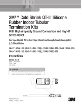 3M Cold Shrink QT-III Termination Kit 7644-T-HSG-110, LC/Wire Over Tape Shielding, 5-15 kV, Ins. OD 0.83-1.53 in, Hi-Amp, 1/kit Operating instructions