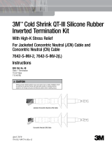 3M Cold Shrink QT-III Termination Kit 7642-S-INV-2, CN, JCN Cable, 5-15 kV, Insulation OD 0.64-1.08 in, 1/kit Operating instructions