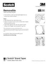 3M Scotch® Removable Mounting Squares, 0.68 in x 0.68 in, Clear Operating instructions