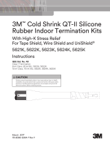 3M Cold Shrink QT-II Indoor Termination Kit 5622K, Tape, Wire and UniShield®, 5-8 kV, 0.44-0.65 in (1-17 mm), 3/kit Operating instructions