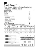 3M Cold Shrink QT-II Termination Kit 5637K, Tape/Wire/UniShield® Shielding, 5-15 kV, Cable Ins. OD 1.30-1.95 in, 3/kit Operating instructions